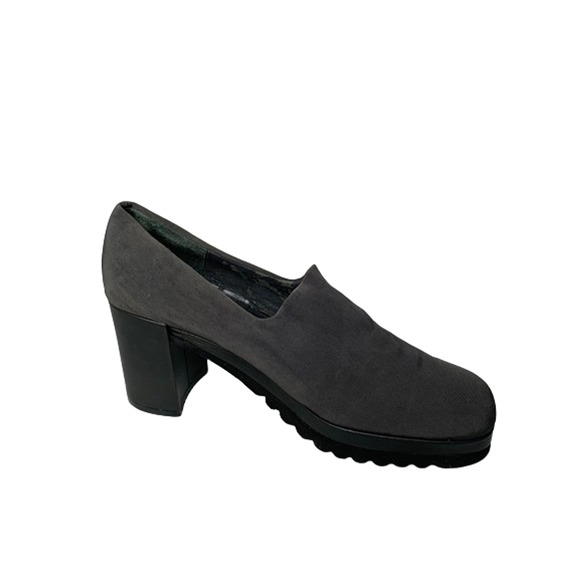 Valerie Stevens Womens Black Chunky Heel Slip-On Shoes Size 8M - Picture 4 of 8